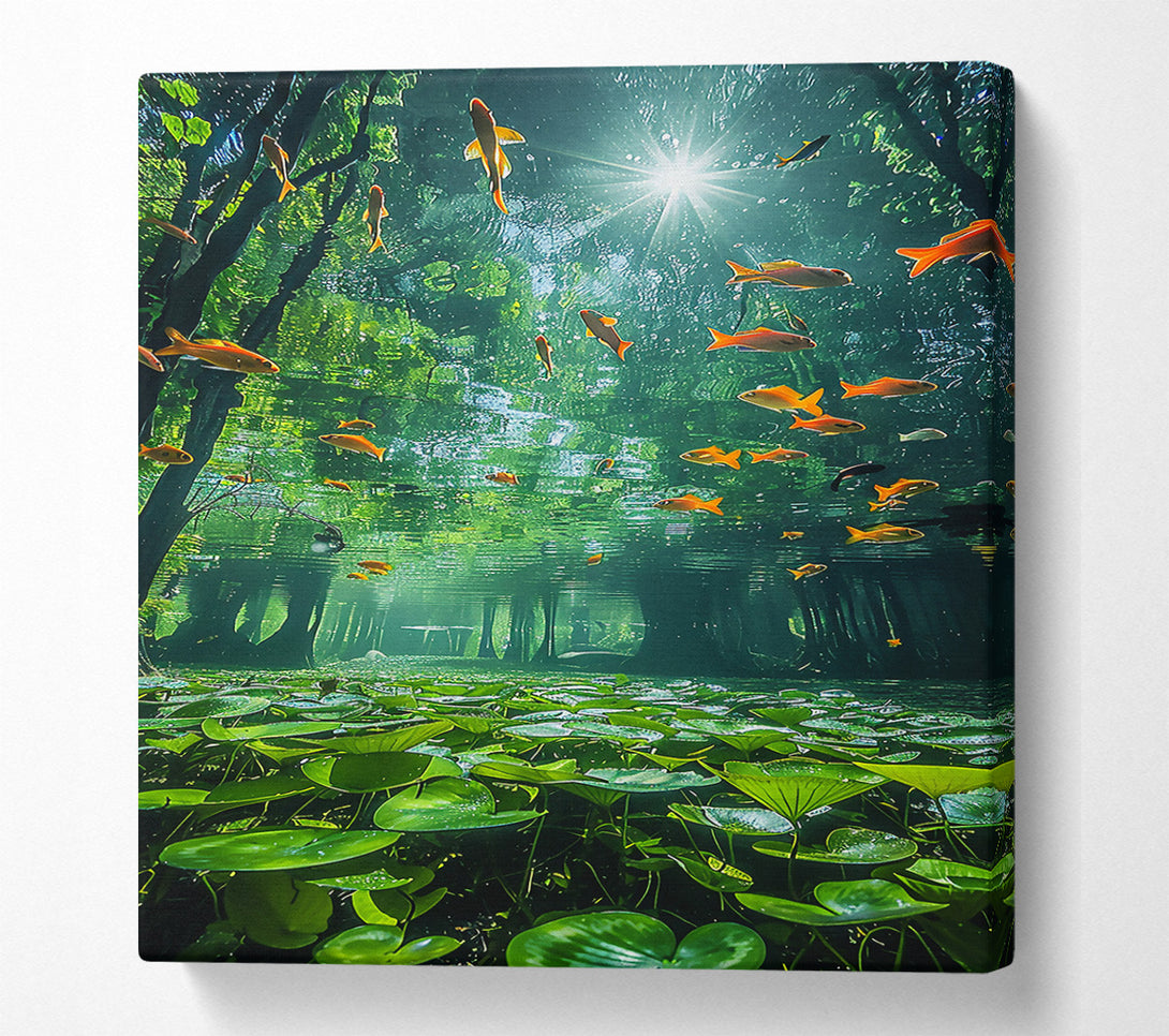  A Canvas Print of Emerald Sunken Forest Canvas Wall Art