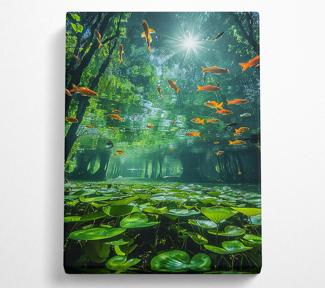  A Canvas Print of Emerald Sunken Forest Canvas Wall Art