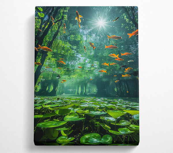  A Canvas Print of Emerald Sunken Forest Canvas Wall Art