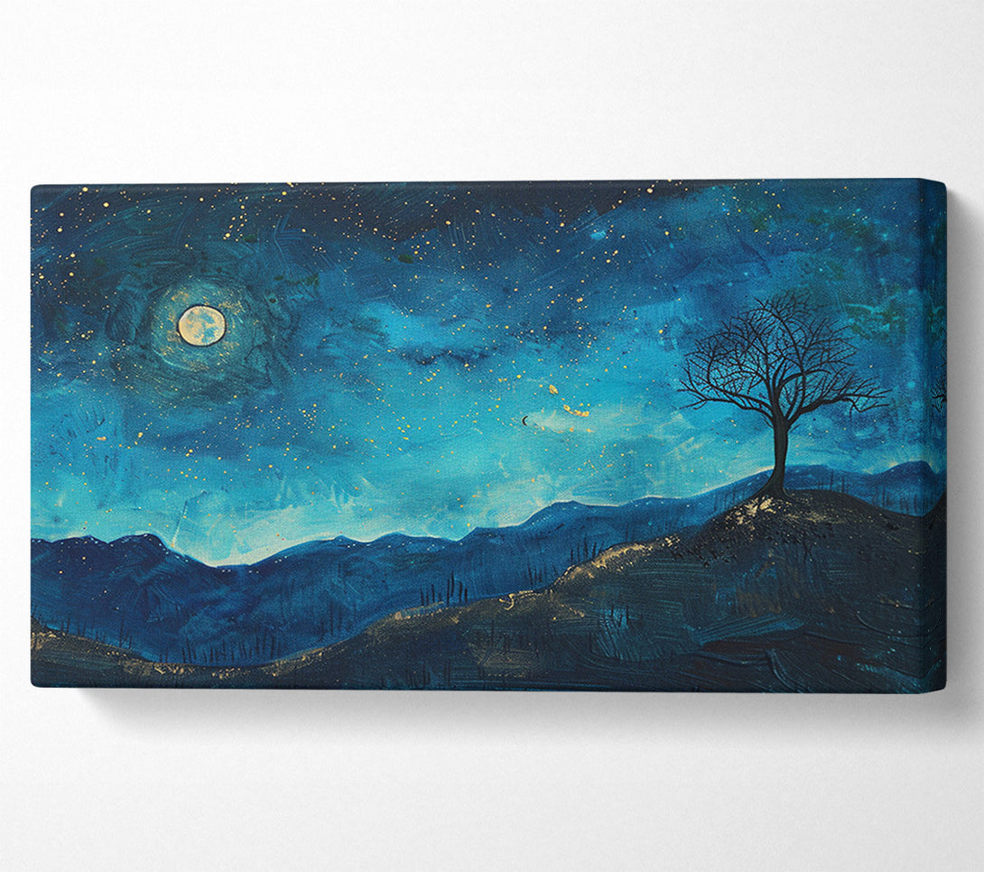  A Canvas Print of A Starry Night Sky Blues Canvas Print