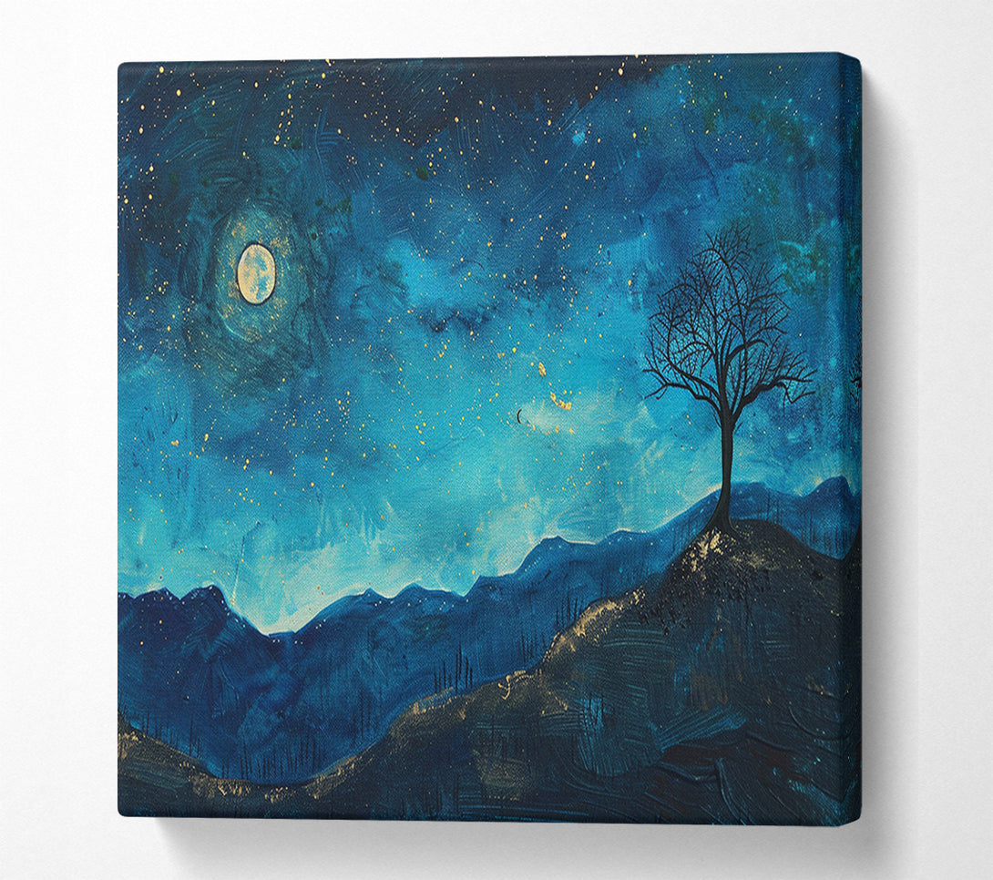 A Canvas Print of A Starry Night Sky Blues Canvas Print