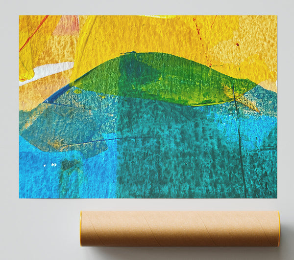 Teal And Yellow Hues Poster