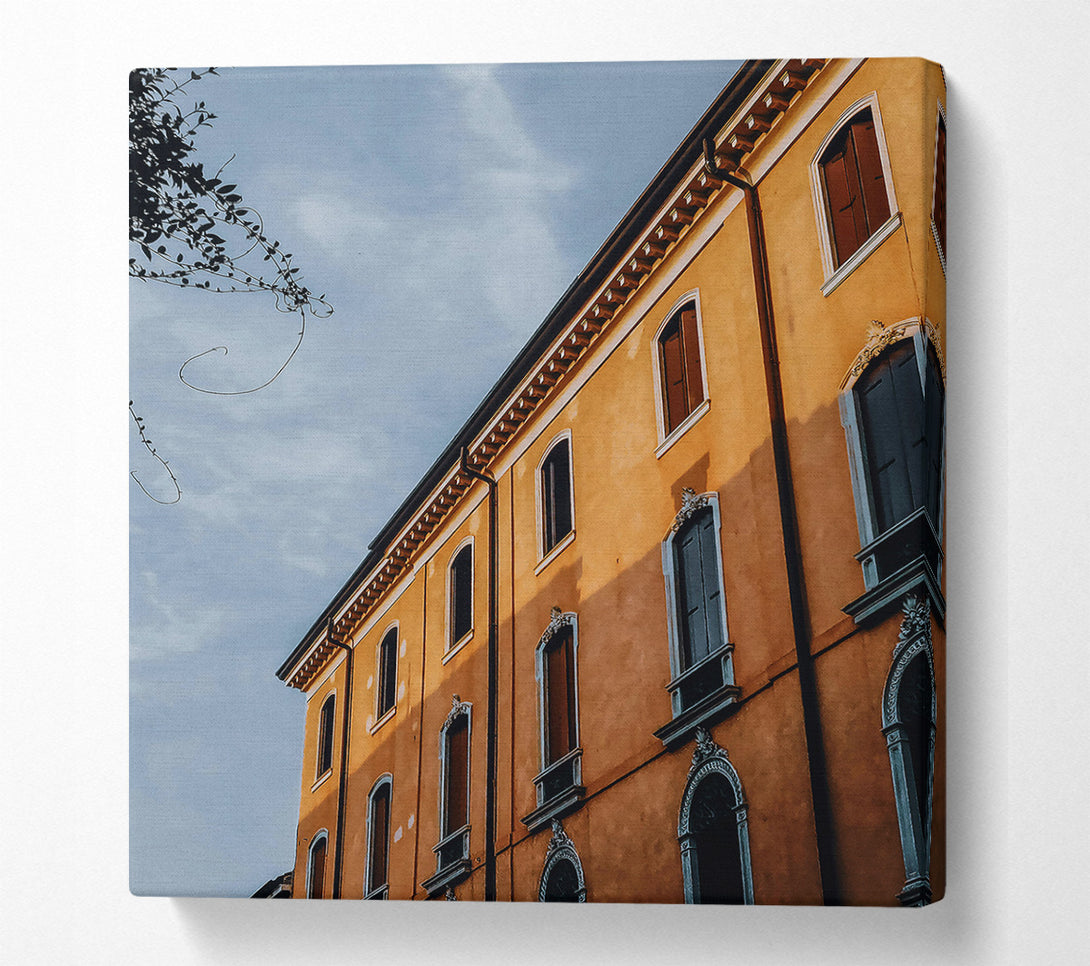 A Canvas Print of Golden Hour Facade Canvas Art