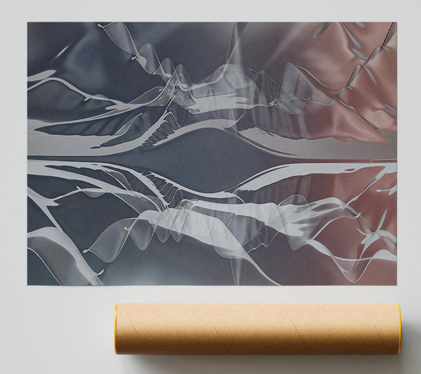 Indigo Abstract Waves Print