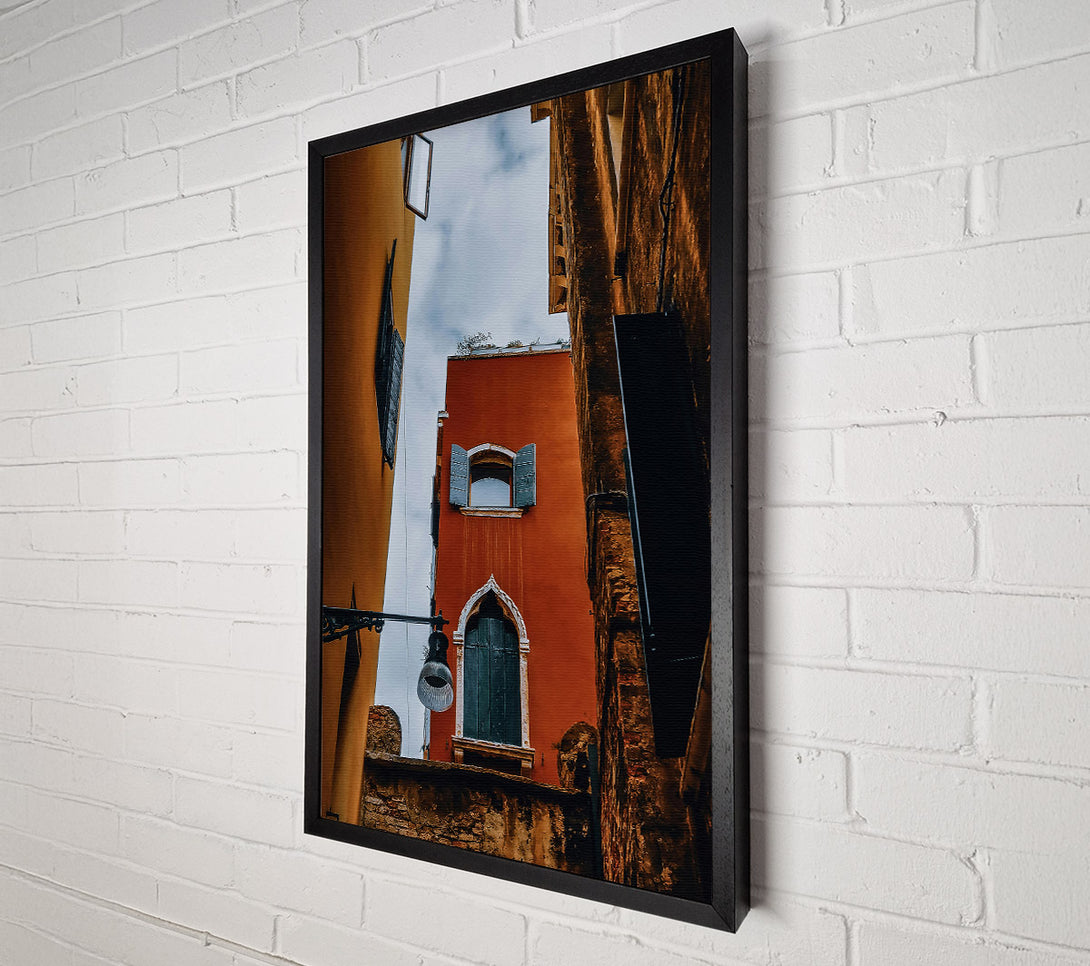  A Canvas Print of Rustic Orange Venetian Alleyway Canvas Art