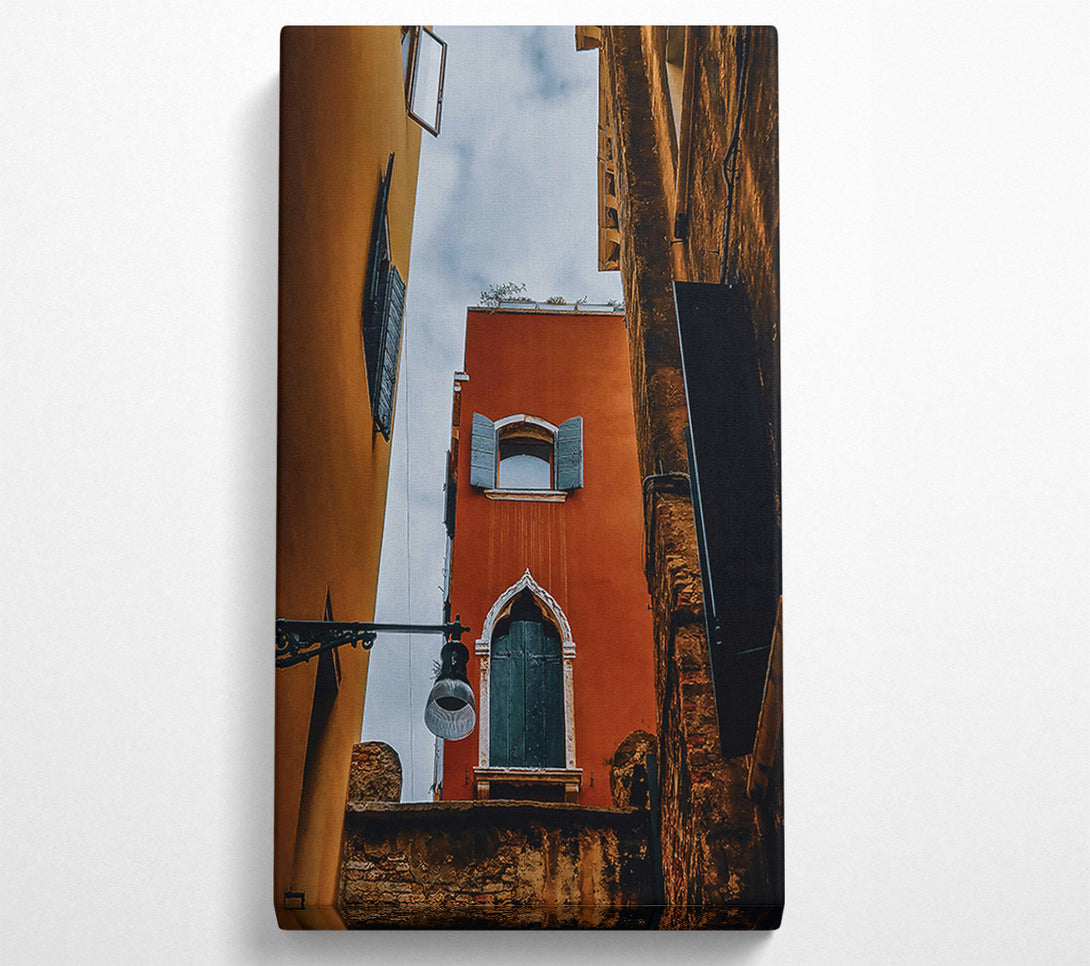  A Canvas Print of Rustic Orange Venetian Alleyway Canvas Art