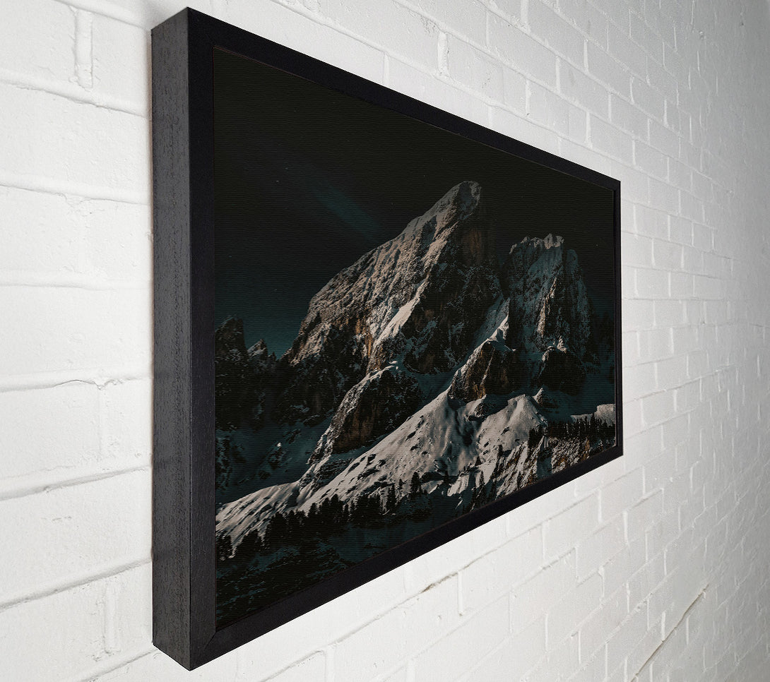  A Canvas Print of White Peaks At Night Canvas Wall Art