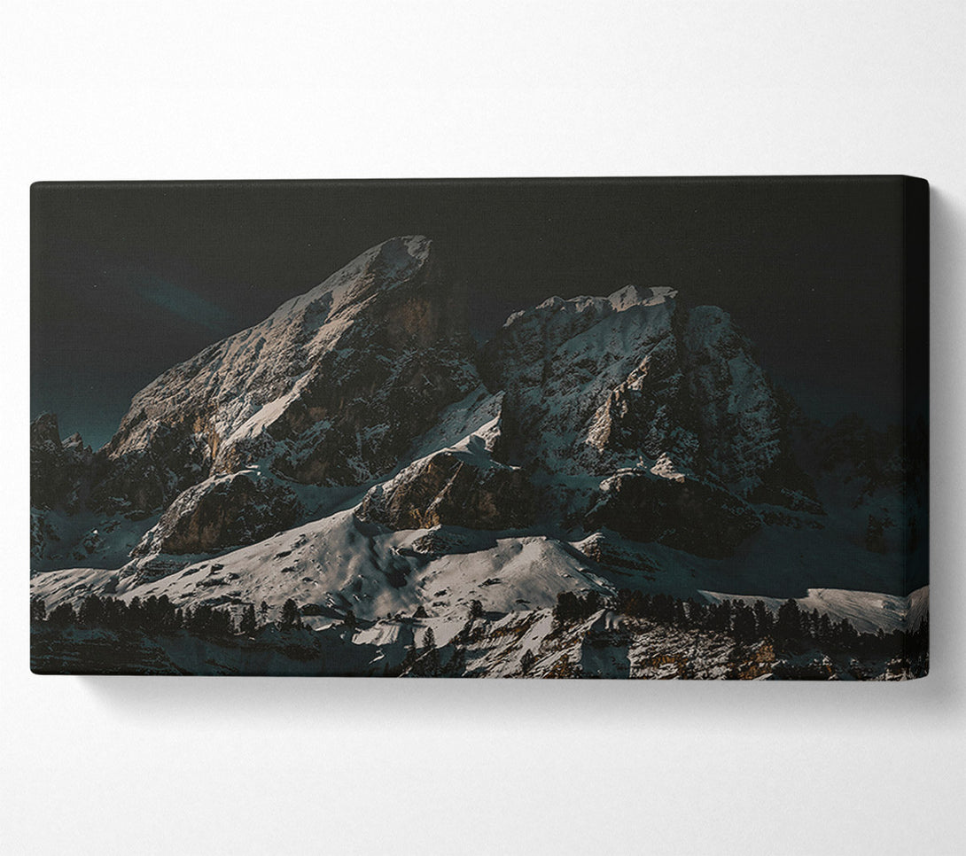  A Canvas Print of White Peaks At Night Canvas Wall Art