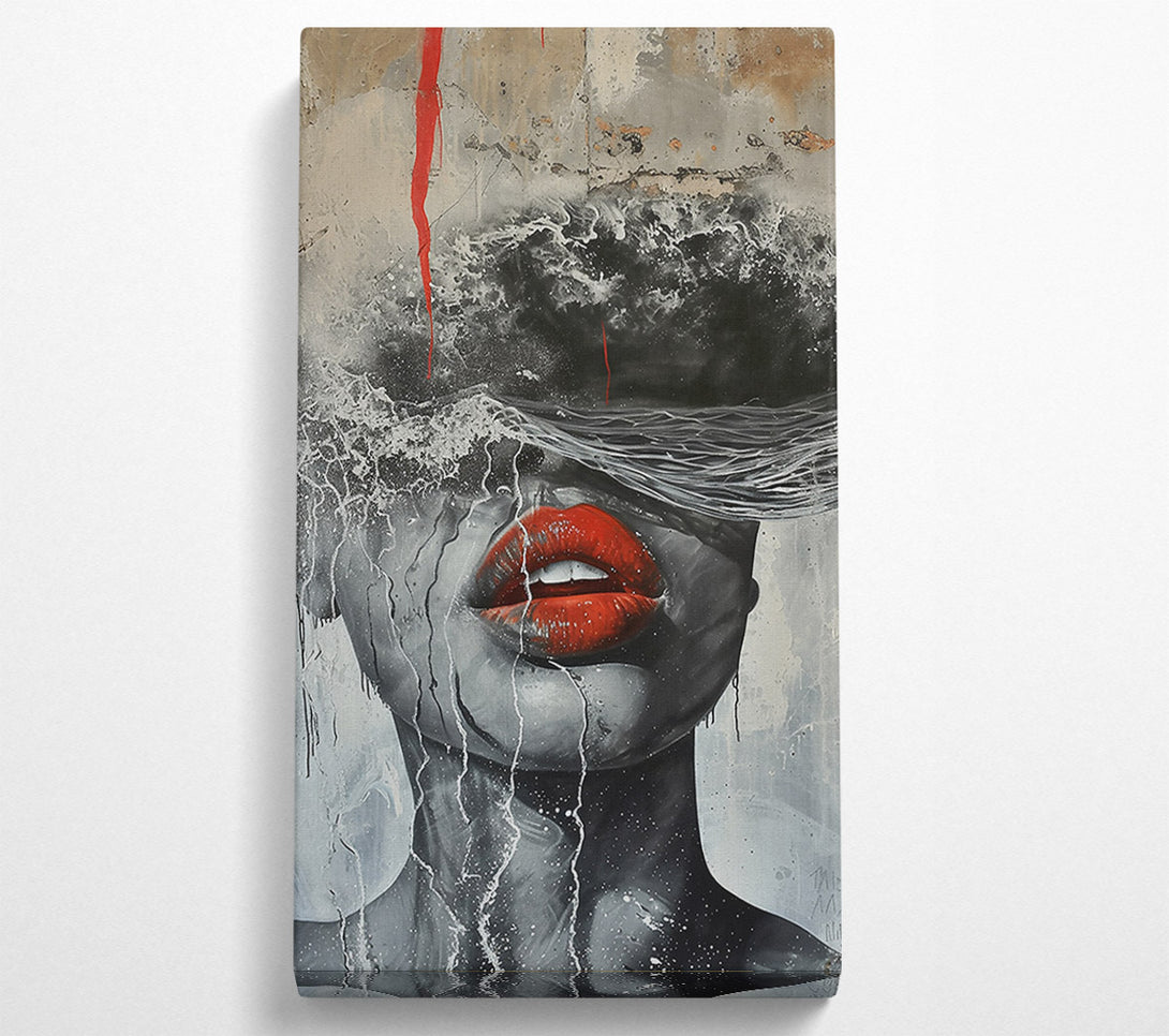  A Canvas Print of Crimson Waves Of Emotion Canvas Wall Art