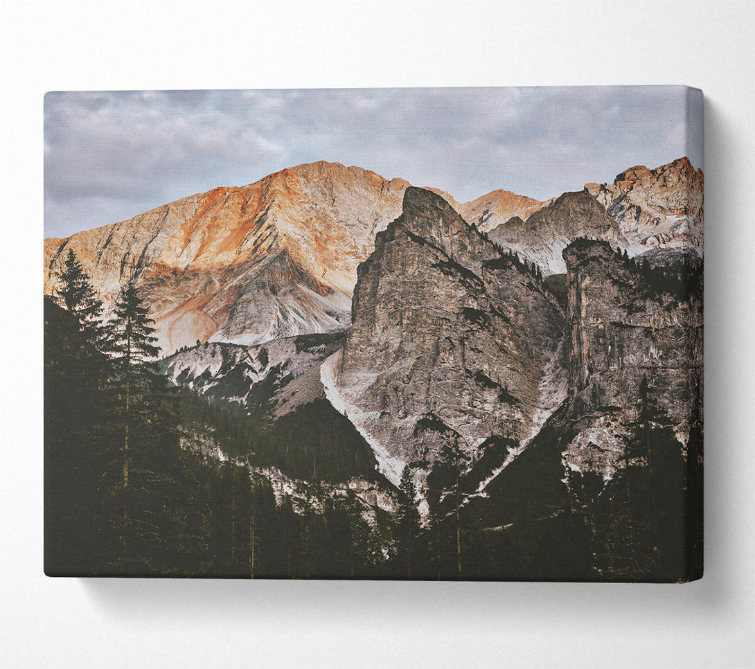  A Canvas Print of Golden Mountain Shadows Canvas Art