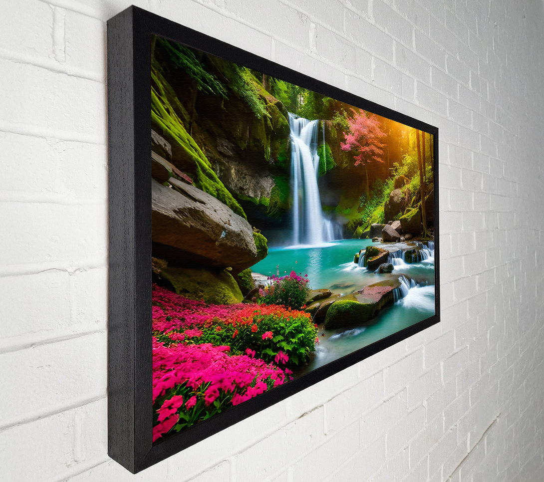  A Canvas Print of Pink Waterfall Oasis Canvas Art