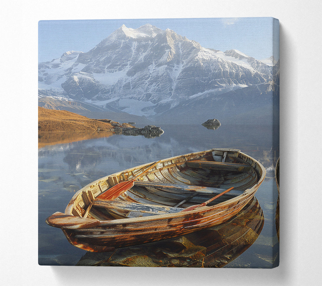  A Canvas Print of Rustic Blue Boat Canvas Print