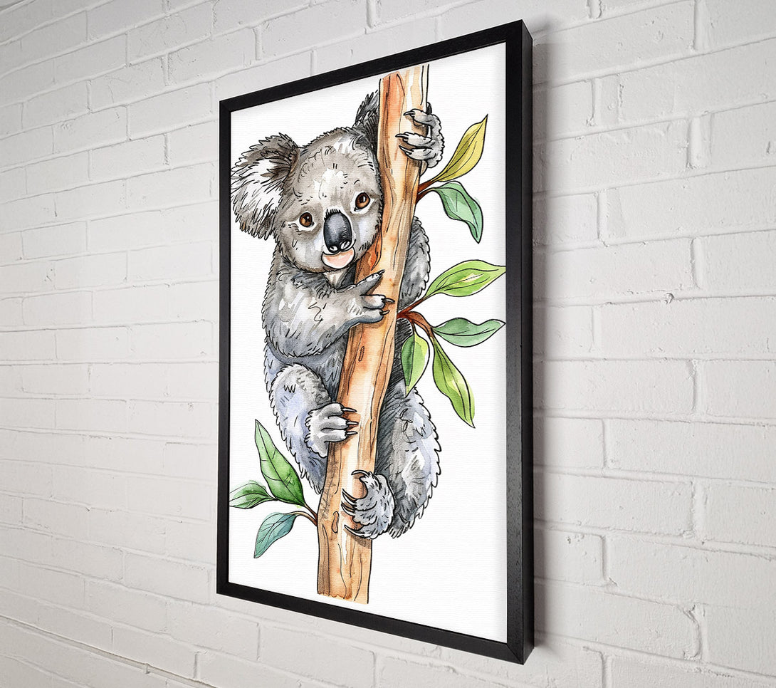 A Canvas Print of Grey Koala'S Embrace Canvas Print