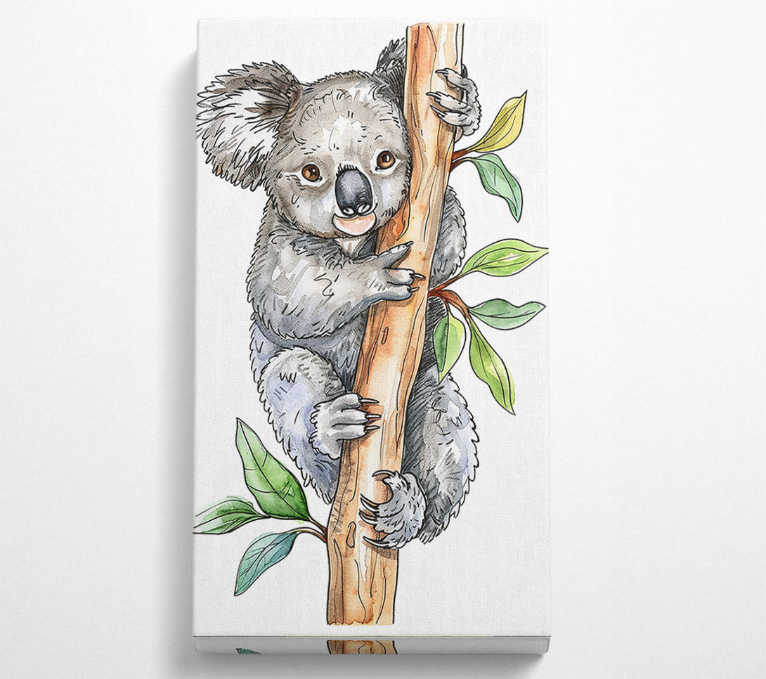  A Canvas Print of Grey Koala'S Embrace Canvas Print
