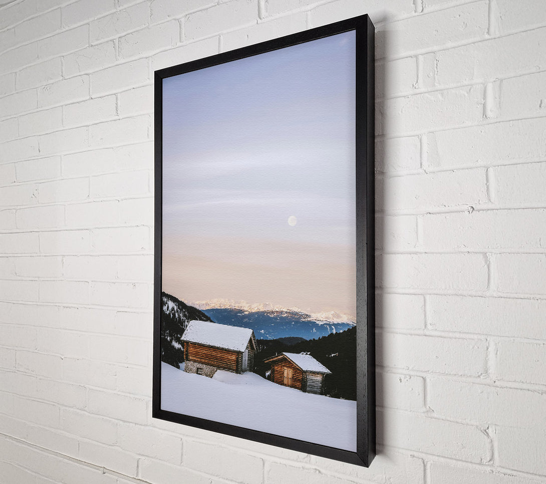  A Canvas Print of Pale Blue Cabins Canvas Art