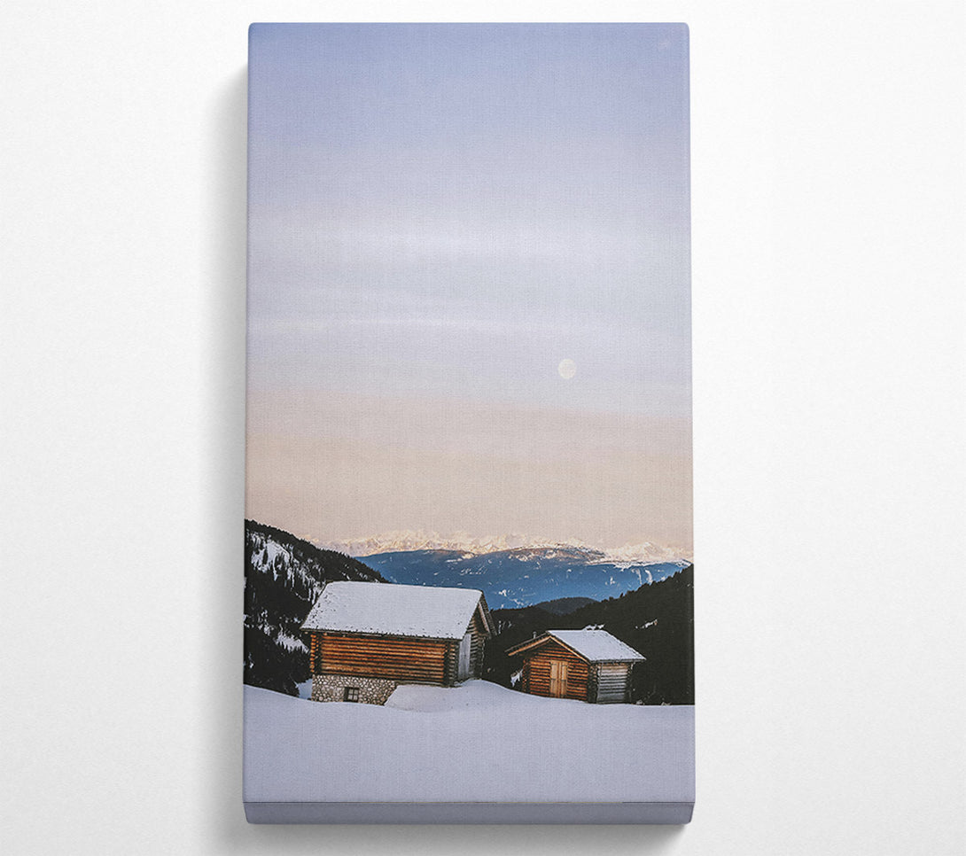  A Canvas Print of Pale Blue Cabins Canvas Art