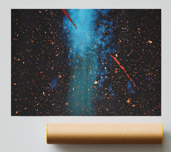 Red Streaks In Blue Night Print