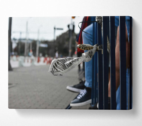  A Canvas Print of Blue Barrier Tapestry Canvas Print