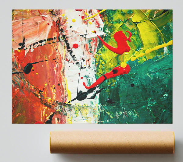 Emerald Splashes Of Color Poster