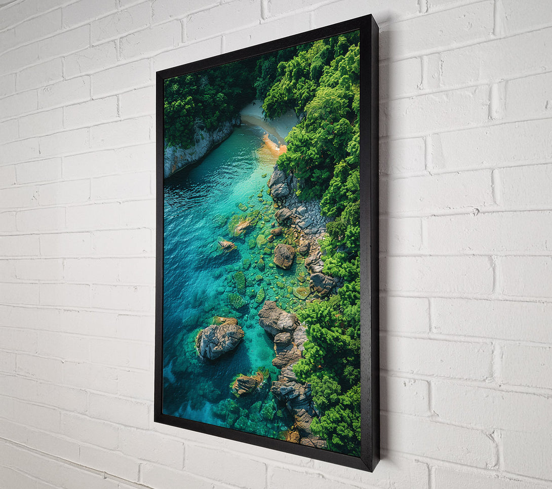  A Canvas Print of Azure Coastline Serenity Canvas Print