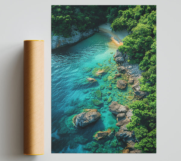 Azure Coastline Serenity Poster