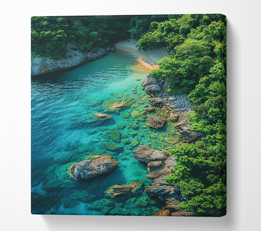 A Canvas Print of Azure Coastline Serenity Canvas Print