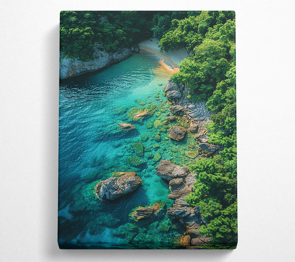  A Canvas Print of Azure Coastline Serenity Canvas Print