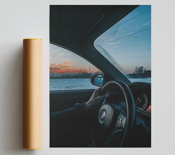 Blue Sunset Drive Print