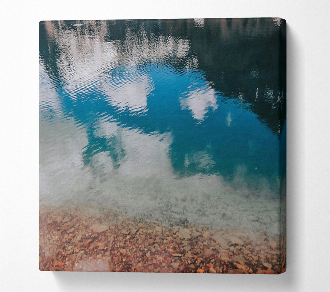  A Canvas Print of Azure Reflections On Stone Canvas Wall Art
