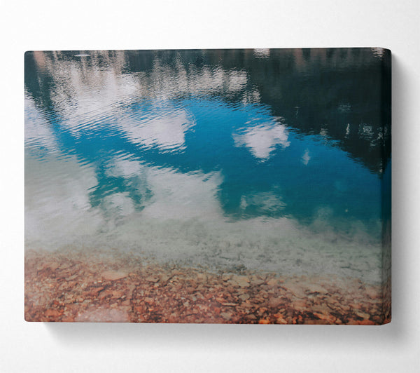 A Canvas Print of Azure Reflections On Stone Canvas Wall Art