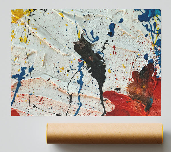 Red And Blue Splattering Print