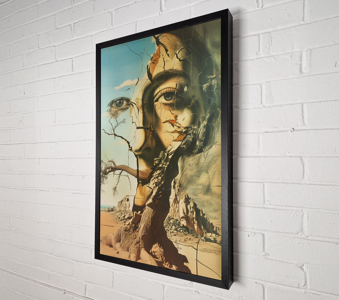  A Canvas Print of Abstract Cracked Face Canvas Wall Art