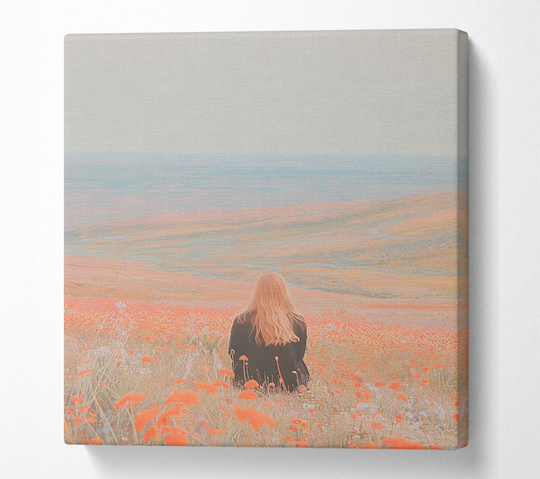  A Canvas Print of Peach Field Dreams Canvas Wall Art