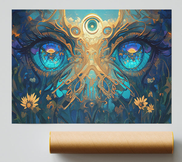 Azure Eyes Of Wonder Print