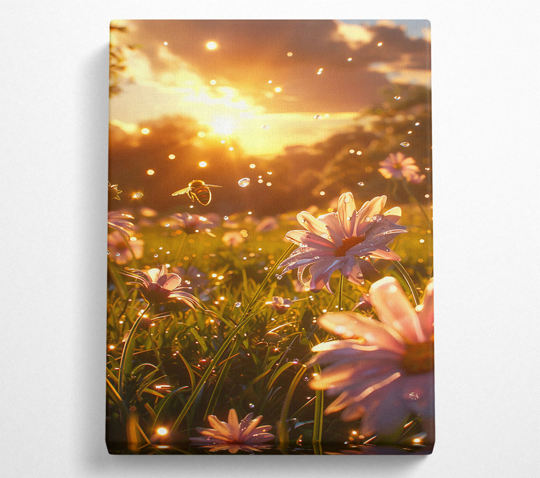  A Canvas Print of Golden Dewy Bloom Canvas Art