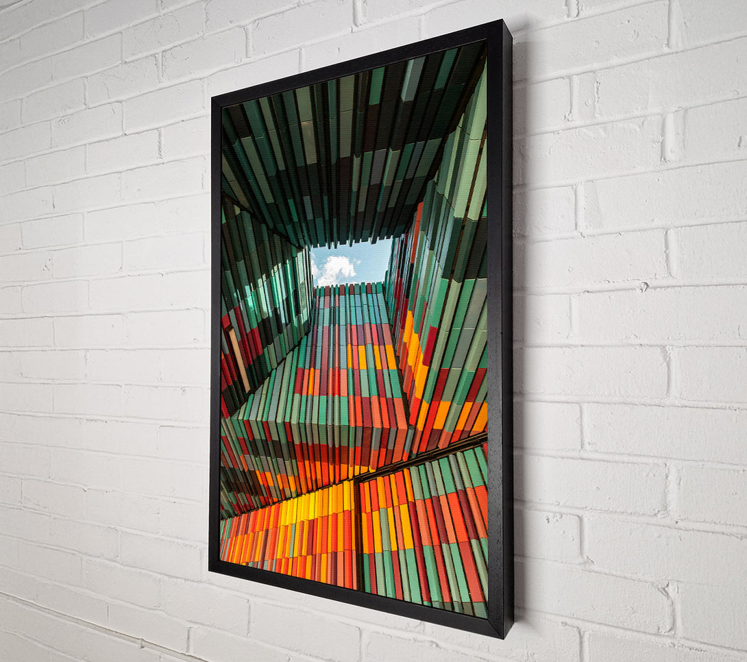  A Canvas Print of Teal Cityscape Skylight Canvas Print