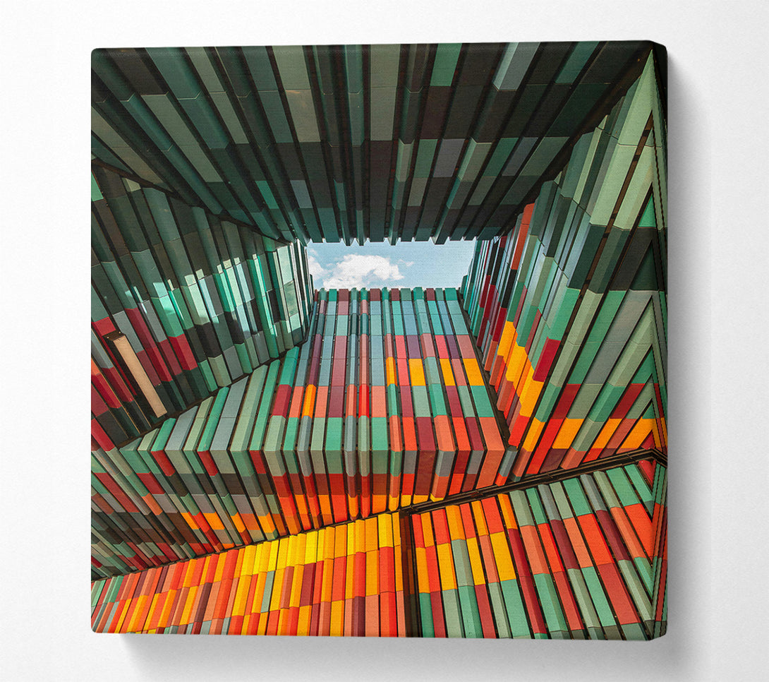  A Canvas Print of Teal Cityscape Skylight Canvas Print