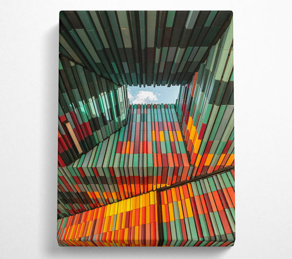  A Canvas Print of Teal Cityscape Skylight Canvas Print