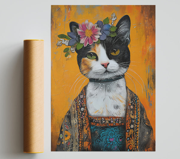 Orange Feline Majesty Poster