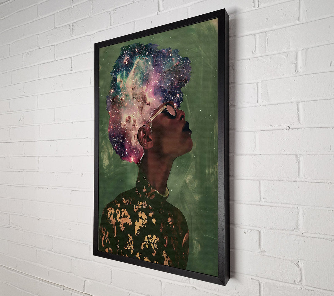  A Canvas Print of Green Galaxy Glow Canvas Wall Art