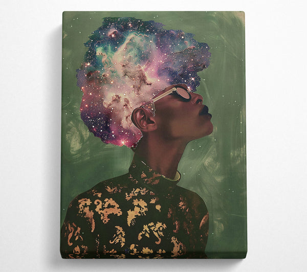  A Canvas Print of Green Galaxy Glow Canvas Wall Art