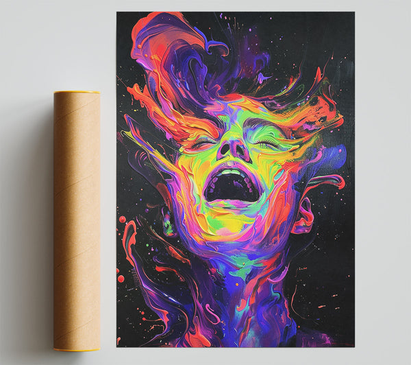 Abstract Flow Paint Scream Print