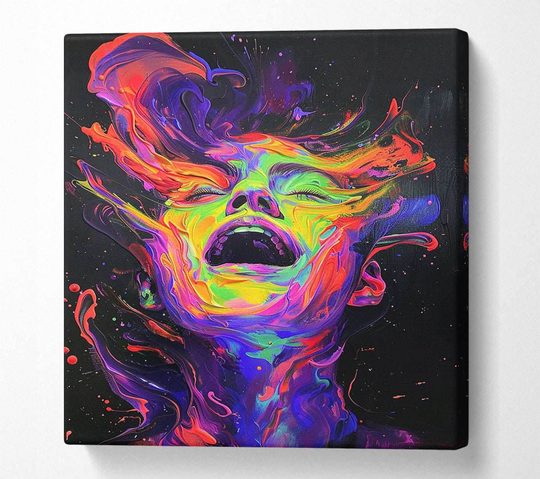  A Canvas Print of Abstract Flow Paint Scream Canvas Print