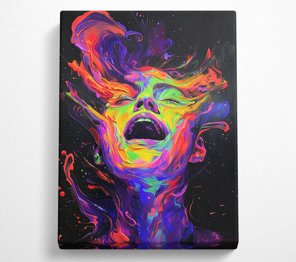  A Canvas Print of Abstract Flow Paint Scream Canvas Print