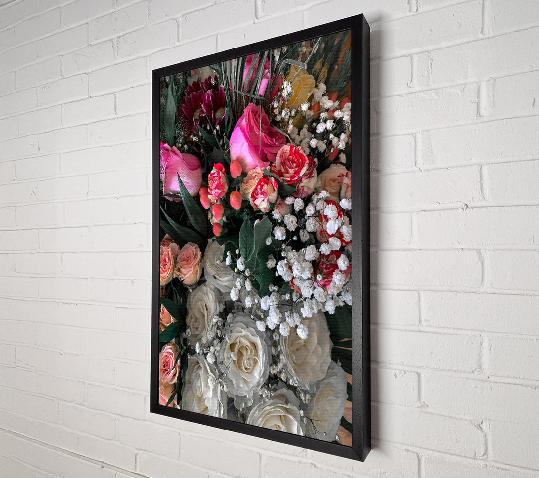  A Canvas Print of White Roses In Bloom Canvas Art