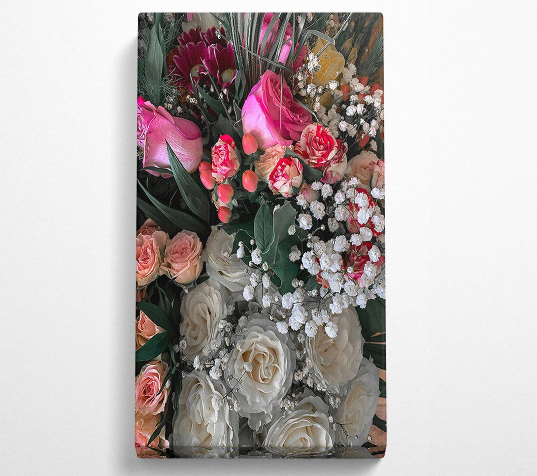  A Canvas Print of White Roses In Bloom Canvas Art