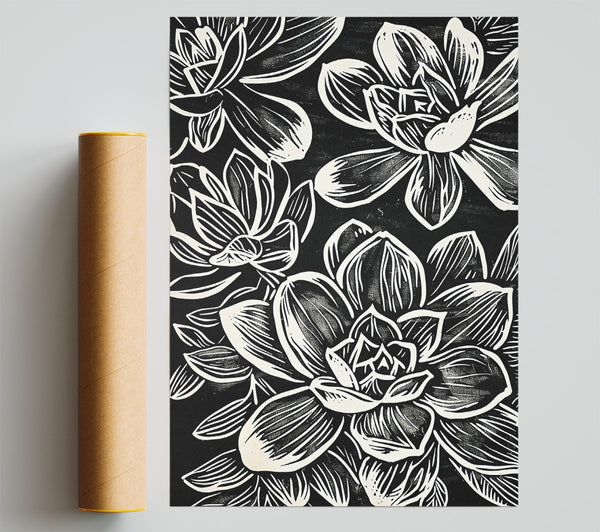 Black And White Blooms Print