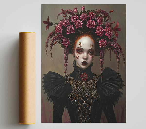 Crimson Rose Crown Poster