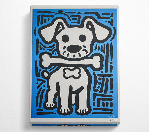  A Canvas Print of Blue Dog With Bone. Canvas Print