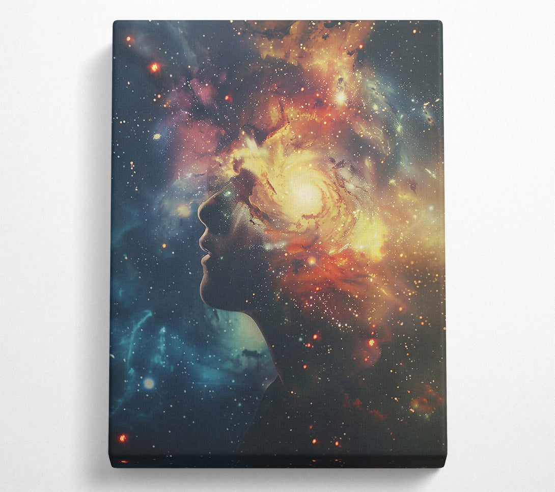  A Canvas Print of Golden Cosmic Embrace Canvas Art